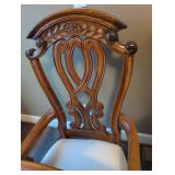 Elegant Traditional Oak Dining Set with Ornate Chairs