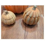 Ceramic Pumpkin Soup Tureen Set with Ladle and candles