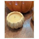 Ceramic Pumpkin Soup Tureen Set with Ladle and candles