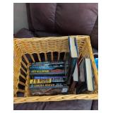 Mystery Thriller Book Collection in Wicker Basket