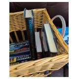 Mystery Thriller Book Collection in Wicker Basket