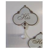 Vintage His & Hers Bathroom Hooks