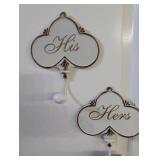 Vintage His & Hers Bathroom Hooks