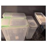 Set of Plastic Food Storage Containers with Green Seals