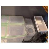 Set of Plastic Food Storage Containers with Green Seals