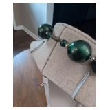 Elegant Dark Green Jade Bead Necklace