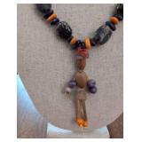 Handcrafted Tribal Stone and Wood Bead Necklace