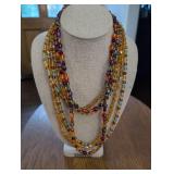 Vintage Multi-Strand Crystal Beaded Necklace