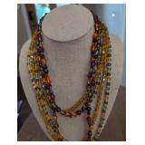 Vintage Multi-Strand Crystal Beaded Necklace