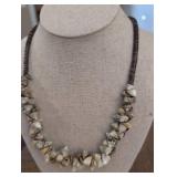 Natural Shell and Coconut Bead Statement Necklace