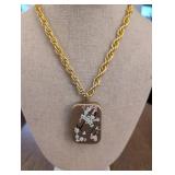 Vintage Cherry Blossom Pendant Necklace