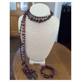 Vintage Multi-Strand Crystal Beaded Necklace