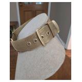 Vintage Gold Mesh Bracelet with Coral Accent