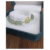 Elegant Jade Beaded Bracelet with Gold Accents