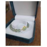 Elegant Jade Beaded Bracelet with Gold Accents