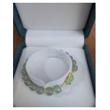 Elegant Jade Beaded Bracelet with Gold Accents