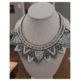 Vintage Art Deco Pearl and Crystal Statement Necklace