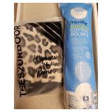 One+Other Exfoliating Cotton Rounds - 100 Count & Leopard Print Cloth Makeup Remover
