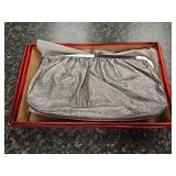 Express Silver Metallic Genuine Leather Clutch