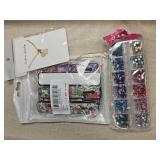 Floral Phone Strap Set with Bunny Necklace & Rhinestones for Nail Art