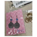 Dog Portrait Earrings & Inspirational Bracelet Set
