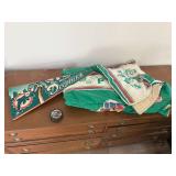 Miami Dolphins Pennant Flag/ KC Blades Hockey Puck/ MLB Baseball Blanket- B1