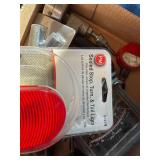 Flat of New Tail light/ Tack-o-meter/ Charger Connectors/ Trailer Plug Adapters/ Hastings Steel Vent- B1