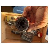 Flat of New Tail light/ Tack-o-meter/ Charger Connectors/ Trailer Plug Adapters/ Hastings Steel Vent- B1