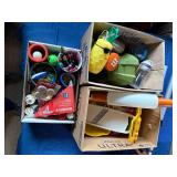 3 Boxes of Miscellaneous- Tupperware/ Kitchenware/ Utility Drawer Misc.- B1