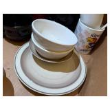 Box of Glassware Duck & Turkey Painted Plates/ Bowls & Cups/ Clock- KS