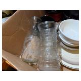 Box of Glassware Duck & Turkey Painted Plates/ Bowls & Cups/ Clock- KS