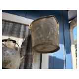 Carport Wall (Purchaser must remove)-Cast Iron Skillet/ Old bucket/Meat Grinder/Boom Box/Misc.- CPW1