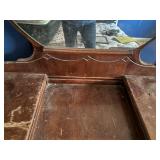Solid Wood Antique Vanity w/ Oval Mirror- SB