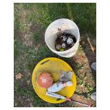 Sled Disc/ 5 Gallon buckets/ Balls/ Bat/ Bowling Pin- C2