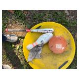 Sled Disc/ 5 Gallon buckets/ Balls/ Bat/ Bowling Pin- C2
