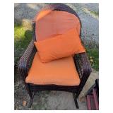 Patio Rocking Chair w/ Orange Cushions- C2