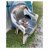 Plastic Kid Pool/ 2 x Stack Chairs/ Feed Pan- ESoH