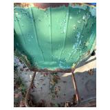 Patio Table & 2 x Metal Vintage Chair- P