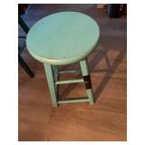 Blue Wooden Bar Stool- K