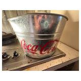 Coca-Cola Metal Bucket & Porcelain Pan- K