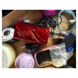 BOX OF MISCELLANEOUS INCLUDES EAR BUDS/ SMOK 7-PRIV3 300W VAPOR- NBR