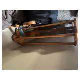 WOOD QUILT RACKS X 2/ BLANKETS- HW