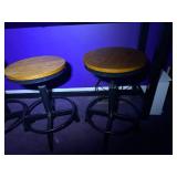 METAL & WOOD BAR W/ MATCHING BAR STOOLS X 3- K ST BR