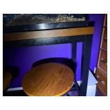 METAL & WOOD BAR W/ MATCHING BAR STOOLS X 3- K ST BR