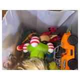 TOY TOTE: JOHN DEERE TRUCK/ DOLLS/ COP CAR- TR
