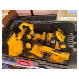 TOTE OF TOYS: TRUCKS/ CAT BRAND- TR