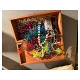 CEDAR BOX of COSTUME JEWELRY- FR