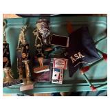 PLAYING CARDS X 2/ TROPHIES X 4/ BAT MOBILE & OLD IPHONE- BB