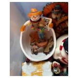 THANKSGIVING & CHRISTMAS TOTE W/ SNOWMAN COOKIE JAR- BB