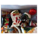 THANKSGIVING & CHRISTMAS TOTE W/ SNOWMAN COOKIE JAR- BB